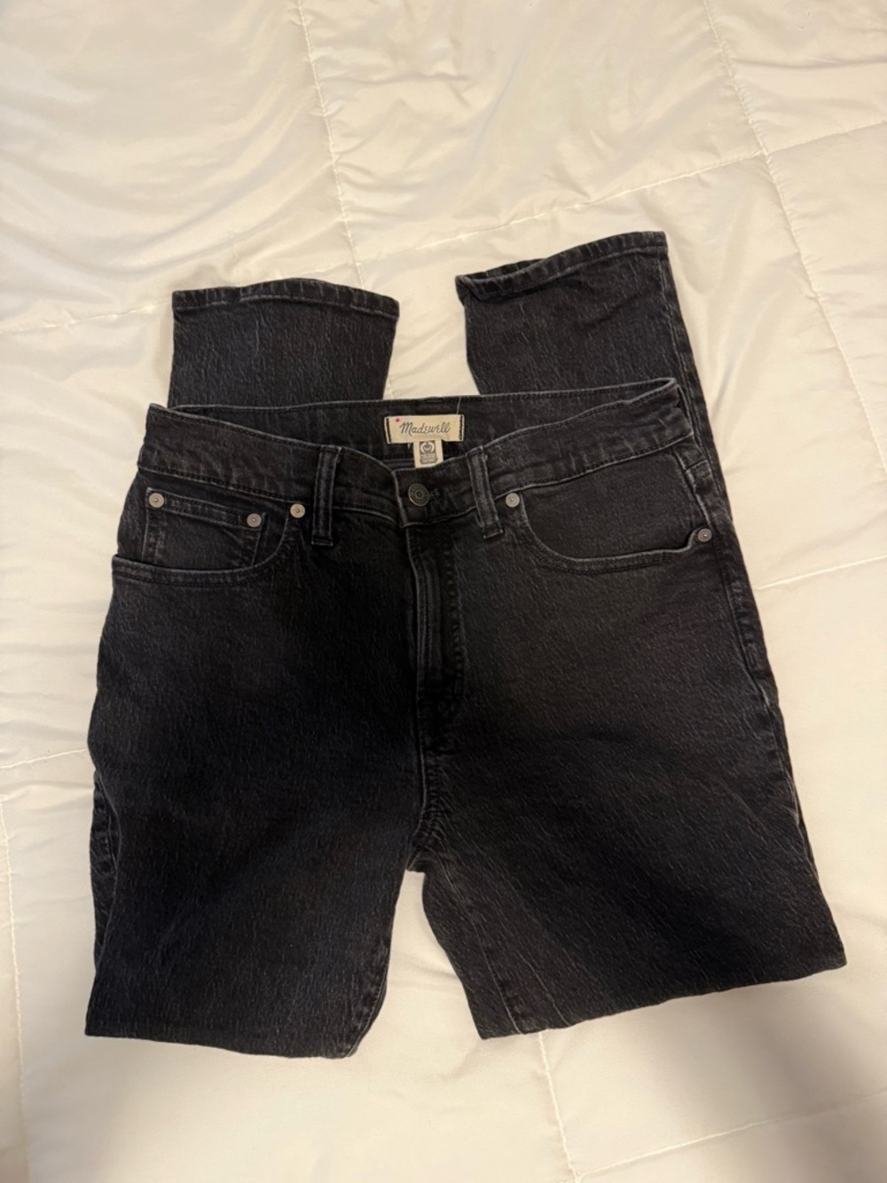 Madewell Washed Black Straight Jeans